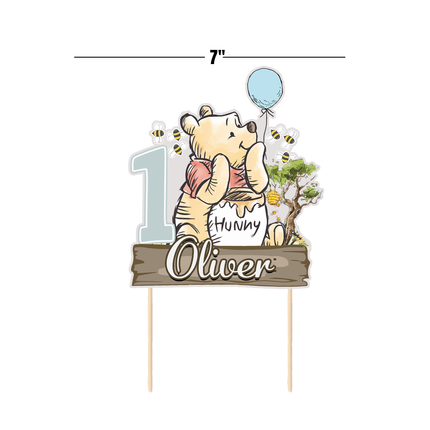 Winnie The Pooh Custom CardStock Cake Topper 7"