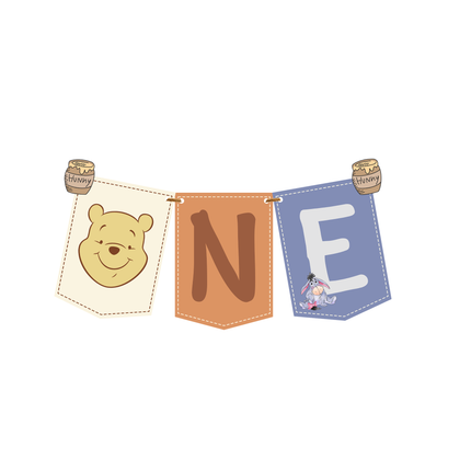 Winnie The Pooh ONE Birthday High Chair Banner