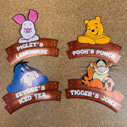Winnie the Pooh Party Drink Labels, 4ct