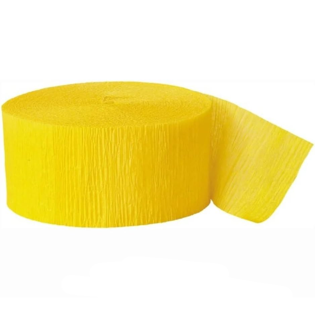 Yellow Crepe Paper Streamer, 81 ft
