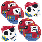 Ahoy Pirate Dessert Plates and Napkins Set for 32 Guests - set overview