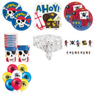 Ahoy Pirate Party Supplies and Latex Balloons Set for 16 Guests - set overview