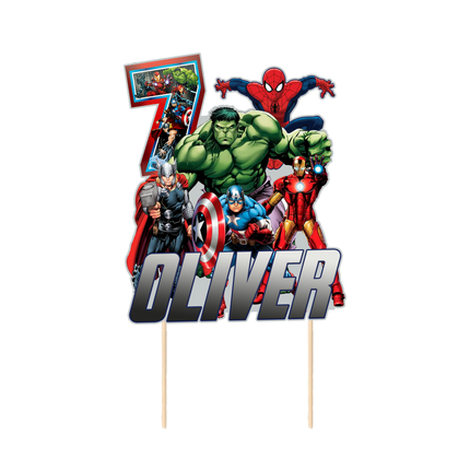 Avengers Birthday CardStock Cake Topper 7"