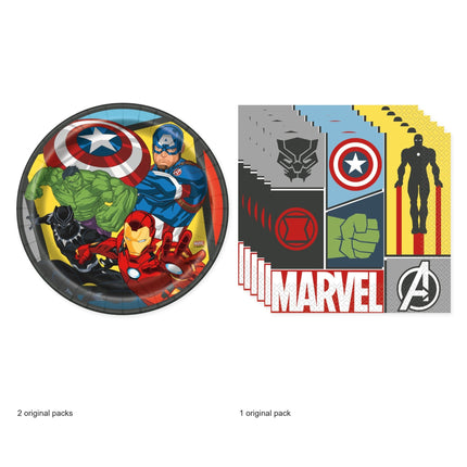 Avengers Dinner Plates and Napkins Set for 16 Guests - original package contents