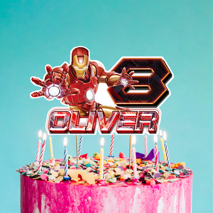 Avengers Iron Man Birthday CardStock Cake Topper 7"