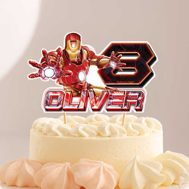 Avengers Iron Man Birthday CardStock Cake Topper 7"