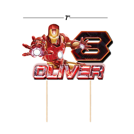 Avengers Iron Man Birthday CardStock Cake Topper 7"