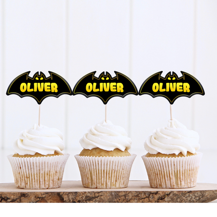 SuperHero Batman Birthday Custom Cupcake Toppers 10 ct