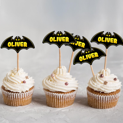 SuperHero Batman Birthday Custom Cupcake Toppers 10 ct