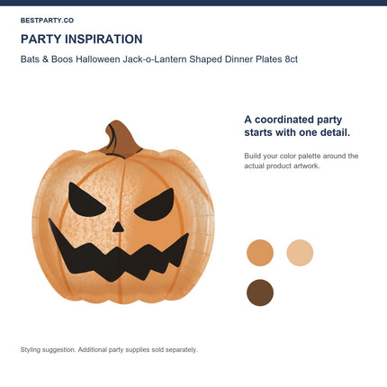 Bats & Boos Halloween Jack-o-Lantern Shaped Dinner Plates 8ct — color coordination idea