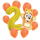 Bingo 2nd birthday set main: number 2 foil, themed foil and 8 matching latex balloons