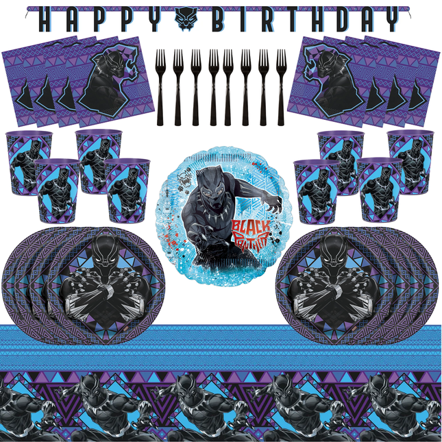 Black Panther Birthday Party Supplies Set for 8 Guests