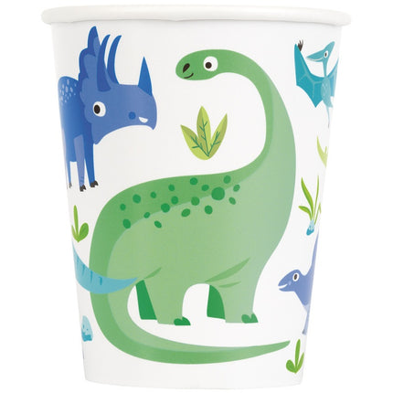 Blue & Green Dinosaur 9oz Paper Cups 8ct