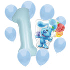 Blue's Clues 1st birthday set main: number 1 foil, themed foil and 8 matching latex balloons