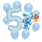 Blue's Clues 5th birthday set main: number 5 foil, themed foil and 8 matching latex balloons