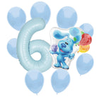 Blue's Clues 6th birthday set main: number 6 foil, themed foil and 8 matching latex balloons