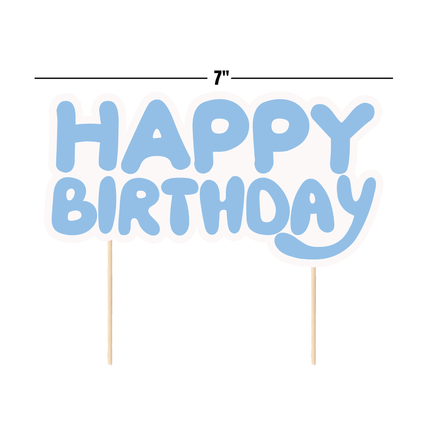 Bluey Happy Birthday CardStock Cake Topper 7"