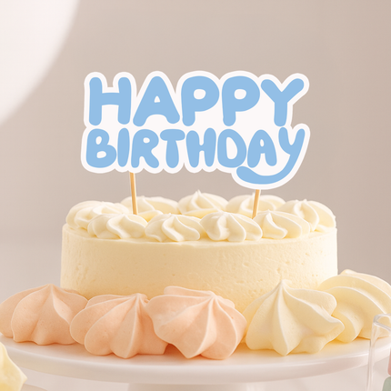 Bluey Happy Birthday CardStock Cake Topper 7"