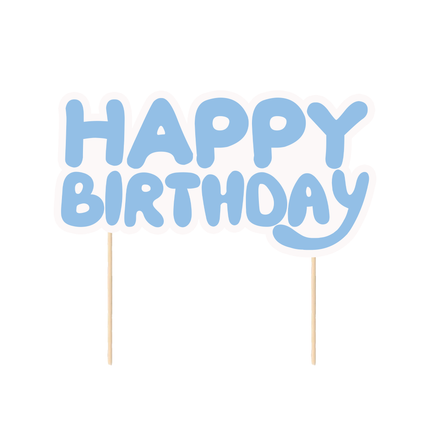 Bluey Happy Birthday CardStock Cake Topper 7"