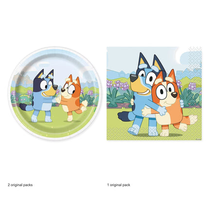 Bluey Dessert Plates and Napkins Set for 16 Guests - original package contents