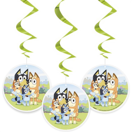 Bluey Hanging Swirl Decorations 3 Pieces - product detail included in the set