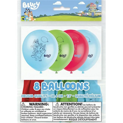 Bluey Latex Balloons 12 inc 8 ct
