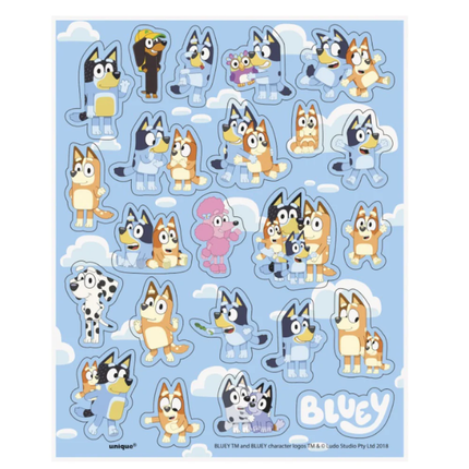 Bluey Sticker Sheets/Favors (92 Stickers)