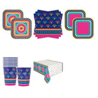 Boho Fiesta Coordinated Party Supplies Set for 16 Guests - set overview