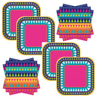 Boho Fiesta Dessert Plates and Napkins Set for 32 Guests - set overview