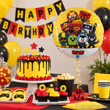 Brawl Stars Foil Balloon 18" – Gaming Birthday Party Decoration - party styling inspiration, decorations not included
