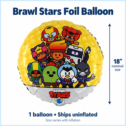 Brawl Stars Foil Balloon 18" – Gaming Birthday Party Decoration - size guide
