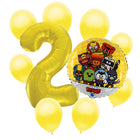 Brawl Stars 2nd birthday set main: number 2 foil, themed foil and 8 matching latex balloons