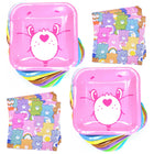 Care Bears Dinner Plates and Napkins Set for 16 Guests - set overview