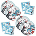 Cat in the Hat Dinner Plates and Napkins Set for 32 Guests - set overview
