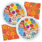 CoComelon Plates and Napkins Set for 16 Guests — coordinating plate and napkin designs