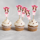 Cowgirl Personalised Cupcake Toppers 10 ct - Western Birthday Party