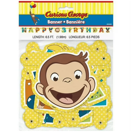 Curious George Large Jointed Happy Birthday Banner