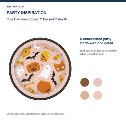 Cute Halloween Round 7" Dessert Plates 8ct — color coordination idea