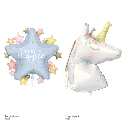 Dainty Unicorn Balloon Duo Set - included packs and quantities