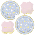 Dainty Unicorn Dinner Plates and Napkins Set for 16 Guests - set overview