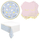 Dainty Unicorn Plates, Napkins and Tablecloth Set for 16 Guests - set overview