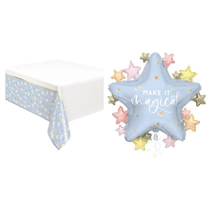 Dainty Unicorn Tablecloth and Foil Balloon Set - set overview