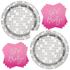 Dance Party Disco Ball Dinner Plates and Napkins Set for 16 Guests - set overview