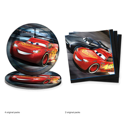 Disney Cars Dinner Plates and Napkins Set for 32 Guests - original package contents