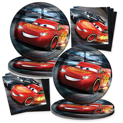Disney Cars Dinner Plates and Napkins Set for 32 Guests - coordinated party set
