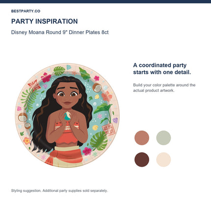 Disney Moana Round 9" Dinner Plates 8ct — color coordination idea