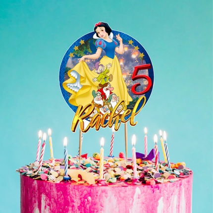 Snow White CardStock Cake Topper 7"