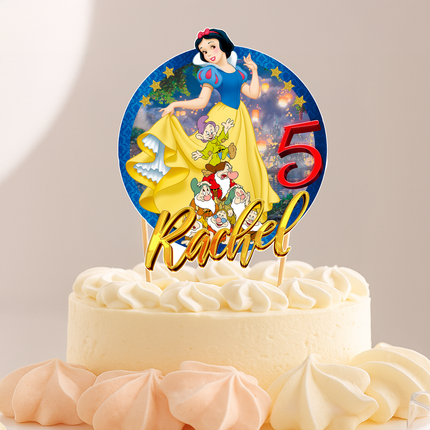Snow White CardStock Cake Topper 7"
