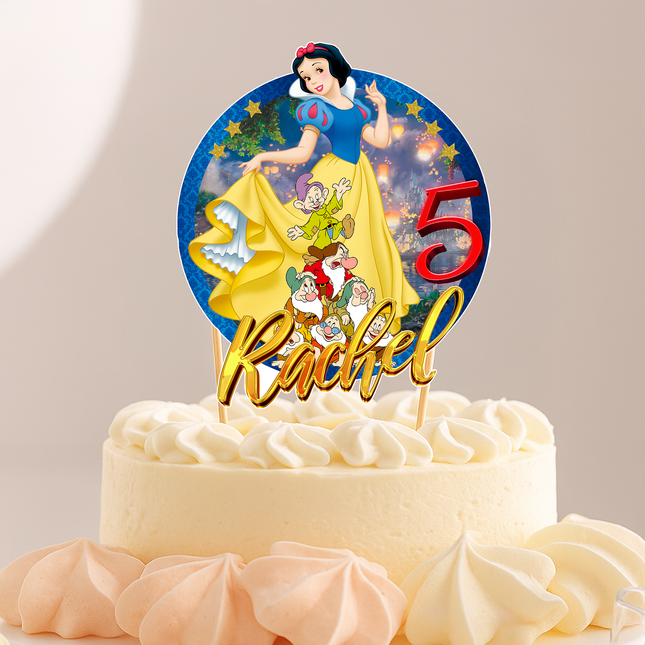 Snow White CardStock Cake Topper 7"