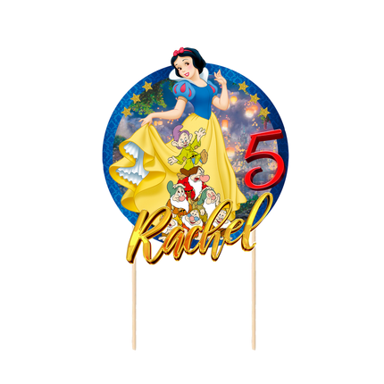 Snow White CardStock Cake Topper 7"